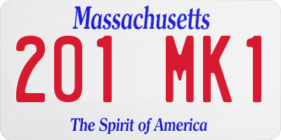 MA license plate 201MK1