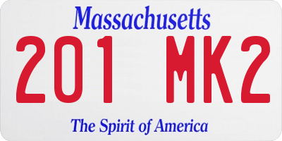 MA license plate 201MK2