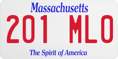 MA license plate 201ML0