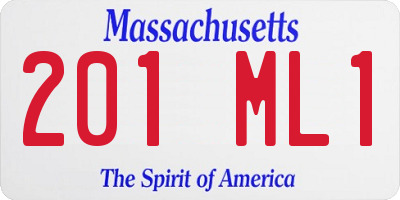 MA license plate 201ML1