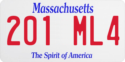 MA license plate 201ML4
