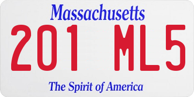 MA license plate 201ML5