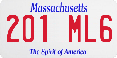 MA license plate 201ML6