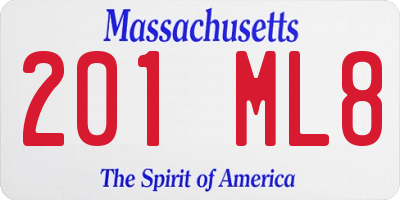 MA license plate 201ML8