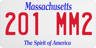 MA license plate 201MM2