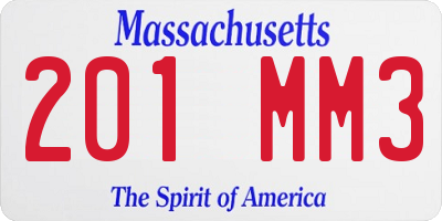 MA license plate 201MM3