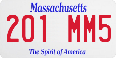 MA license plate 201MM5