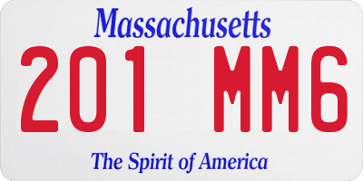 MA license plate 201MM6