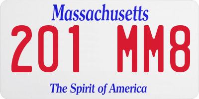 MA license plate 201MM8