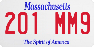 MA license plate 201MM9