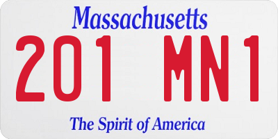 MA license plate 201MN1