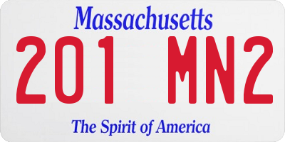 MA license plate 201MN2