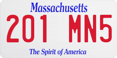 MA license plate 201MN5