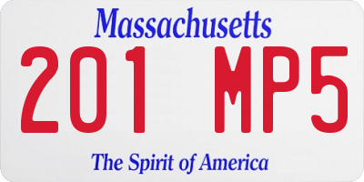 MA license plate 201MP5