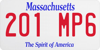MA license plate 201MP6