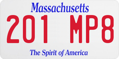 MA license plate 201MP8