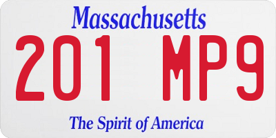 MA license plate 201MP9