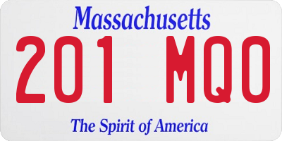MA license plate 201MQ0