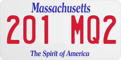 MA license plate 201MQ2
