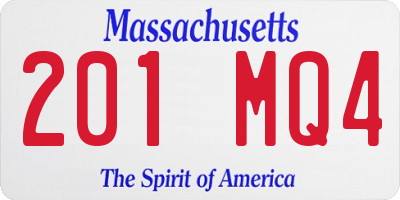 MA license plate 201MQ4