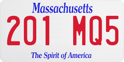 MA license plate 201MQ5