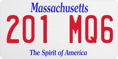 MA license plate 201MQ6