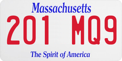 MA license plate 201MQ9