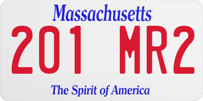 MA license plate 201MR2