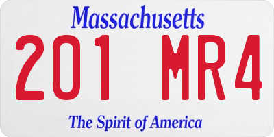 MA license plate 201MR4