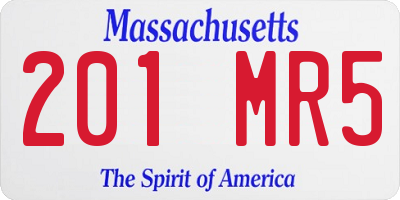 MA license plate 201MR5
