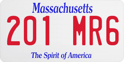 MA license plate 201MR6