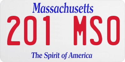 MA license plate 201MS0