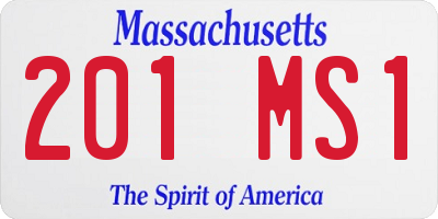 MA license plate 201MS1