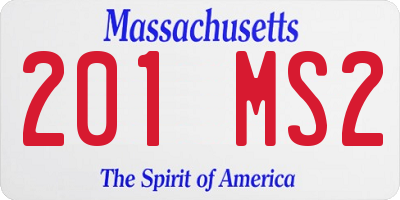 MA license plate 201MS2