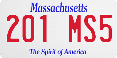 MA license plate 201MS5