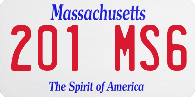 MA license plate 201MS6