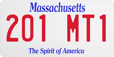 MA license plate 201MT1
