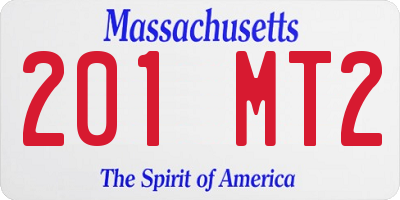 MA license plate 201MT2