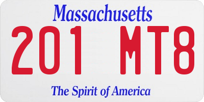 MA license plate 201MT8