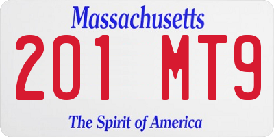 MA license plate 201MT9