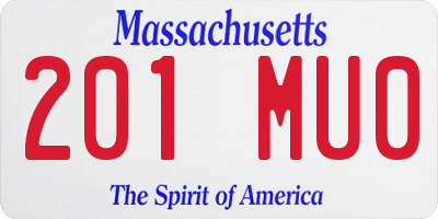 MA license plate 201MU0