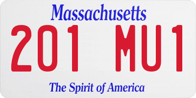 MA license plate 201MU1