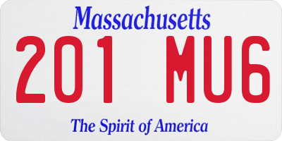 MA license plate 201MU6