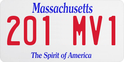 MA license plate 201MV1