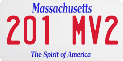 MA license plate 201MV2