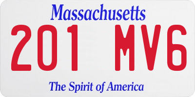 MA license plate 201MV6