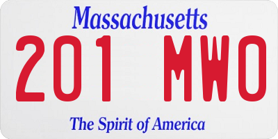 MA license plate 201MW0