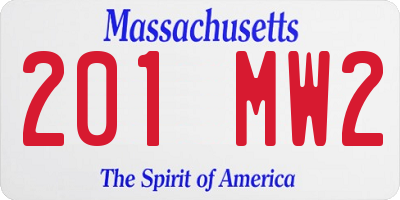 MA license plate 201MW2