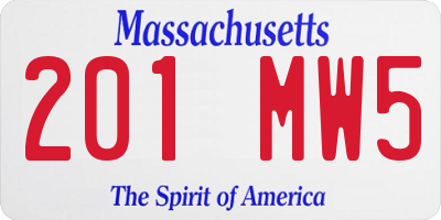 MA license plate 201MW5