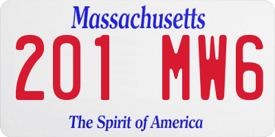 MA license plate 201MW6